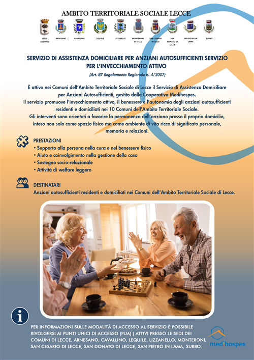 Servizio di Assistenza Domiciliare per anziani autosufficienti