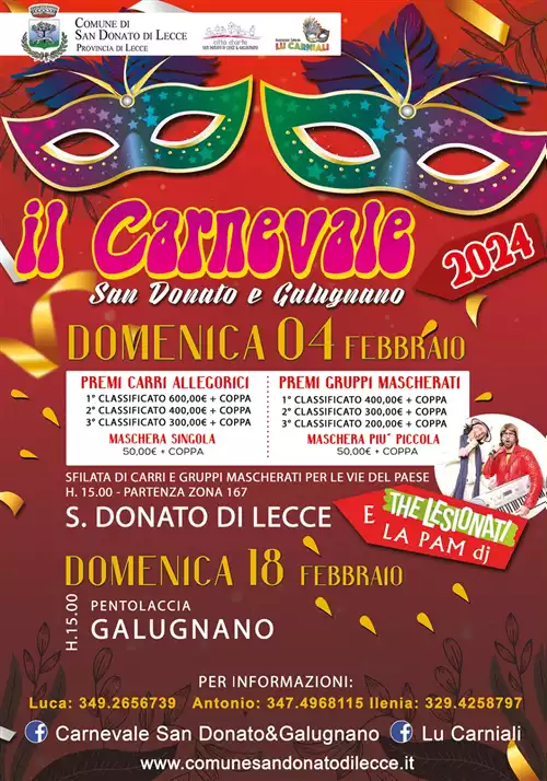 Carnevale di San Donato e Galugnano 2024