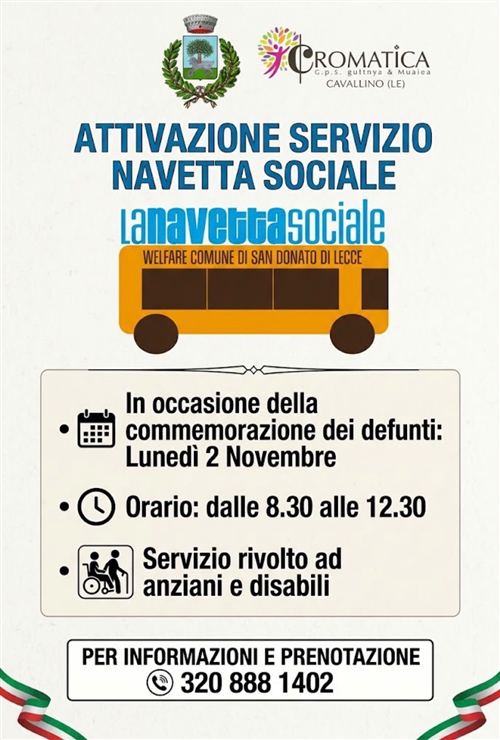 Servizio navetta sociale - 02 novembre 2026